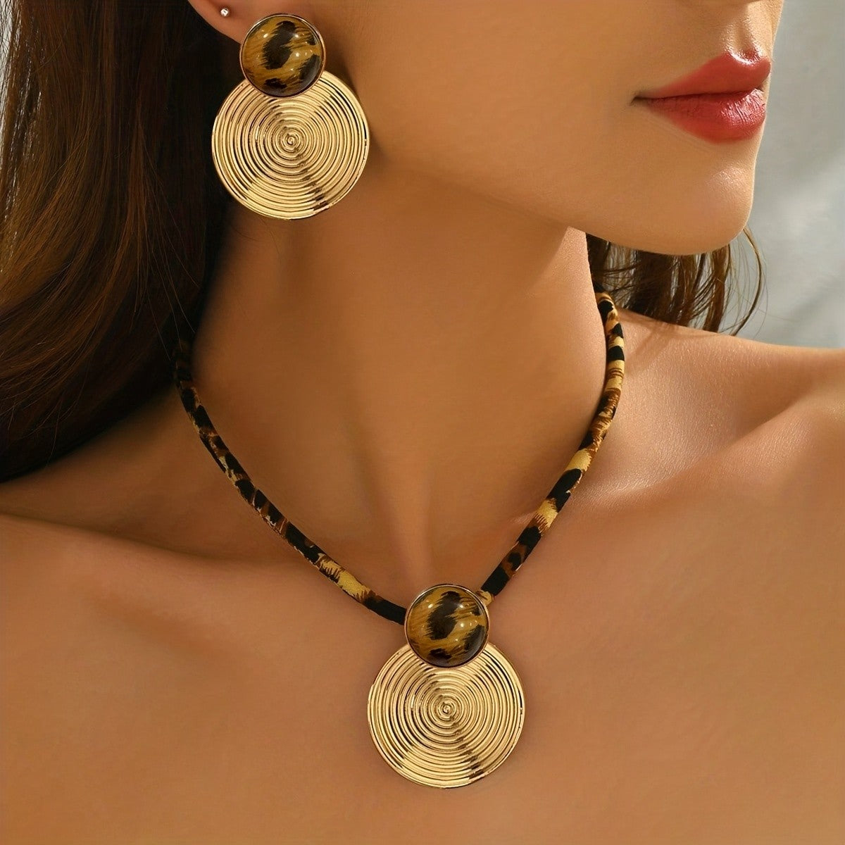 Leopard Spiral Jewelry Set