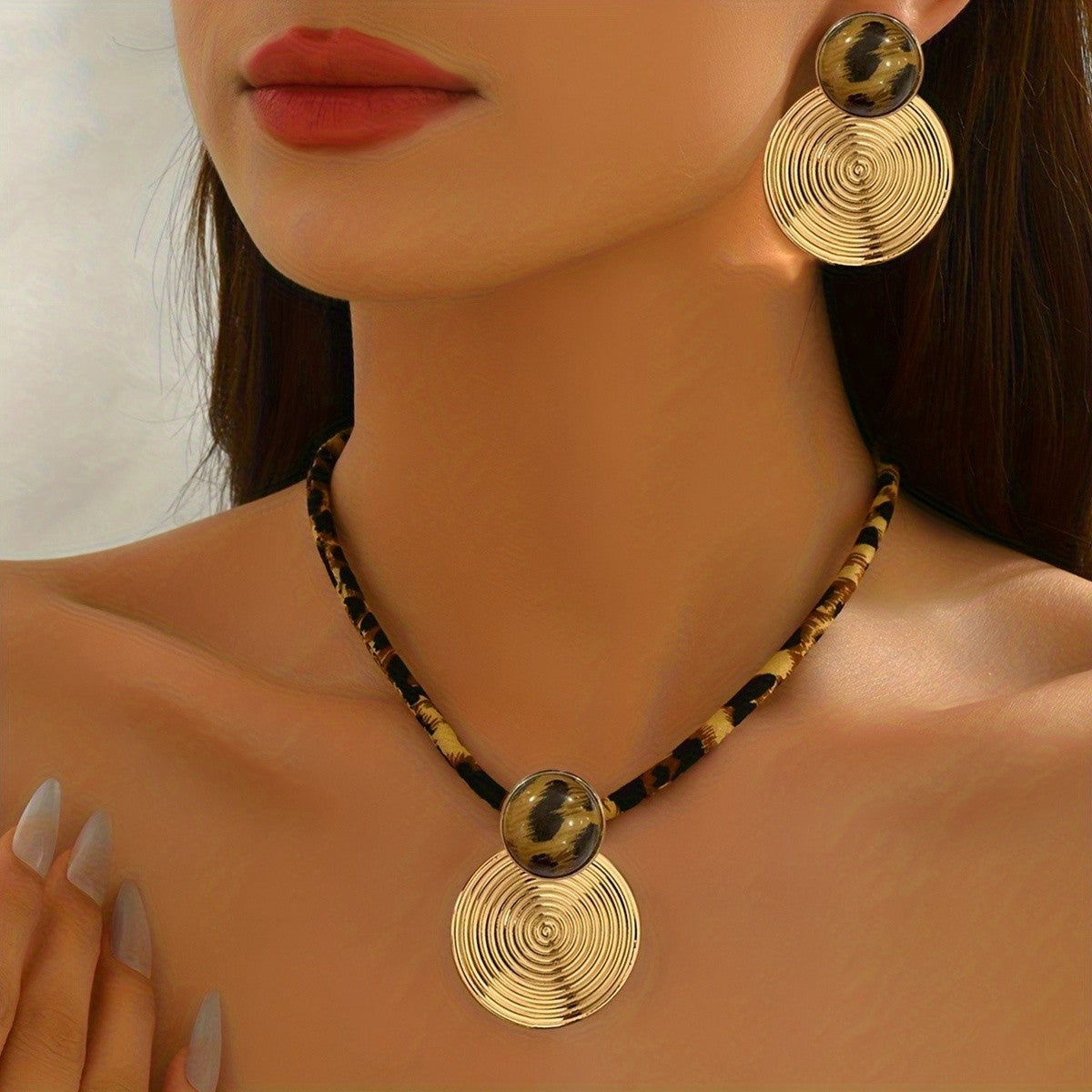 Leopard Spiral Jewelry Set