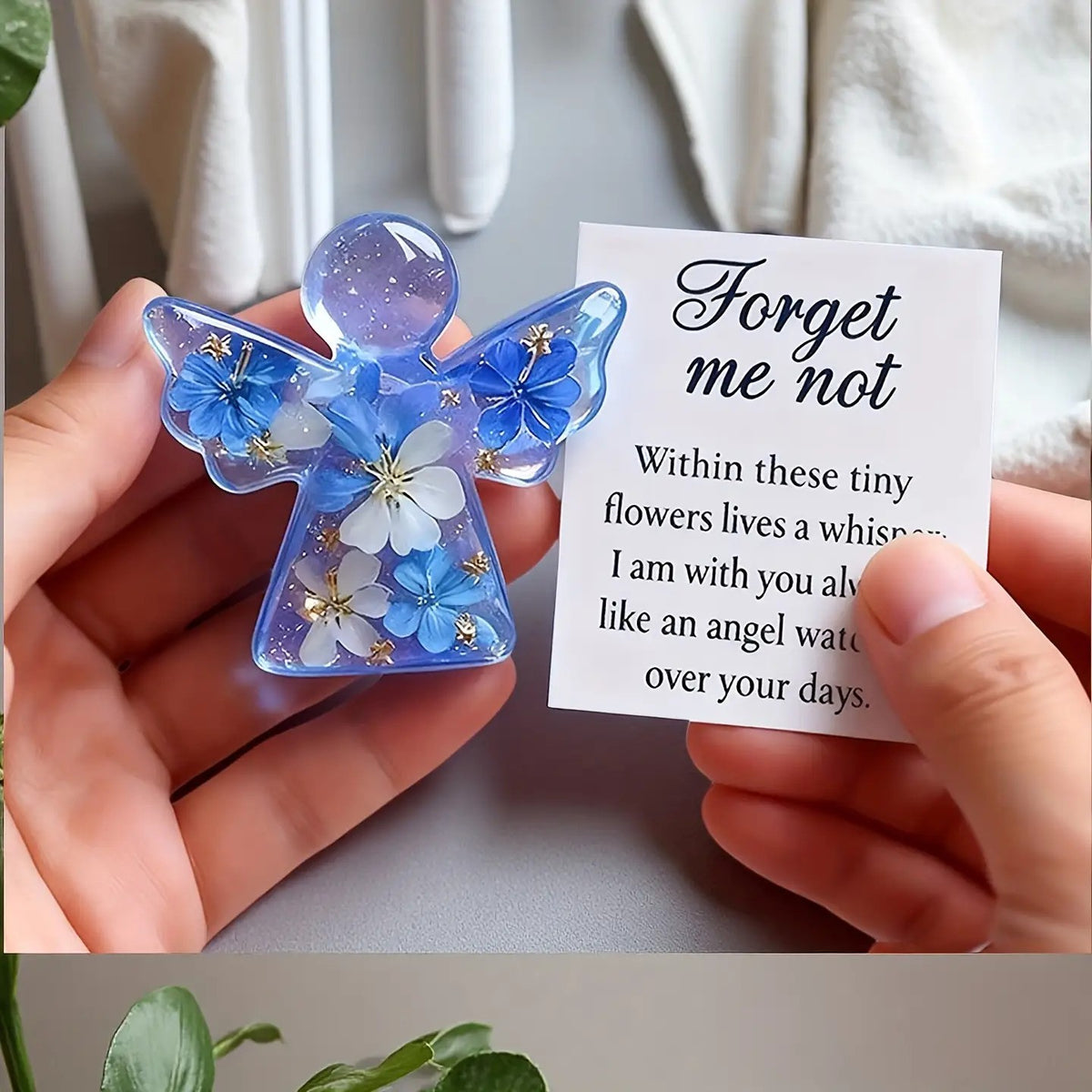 Forget Me Not Angel Acrylic Ornament
