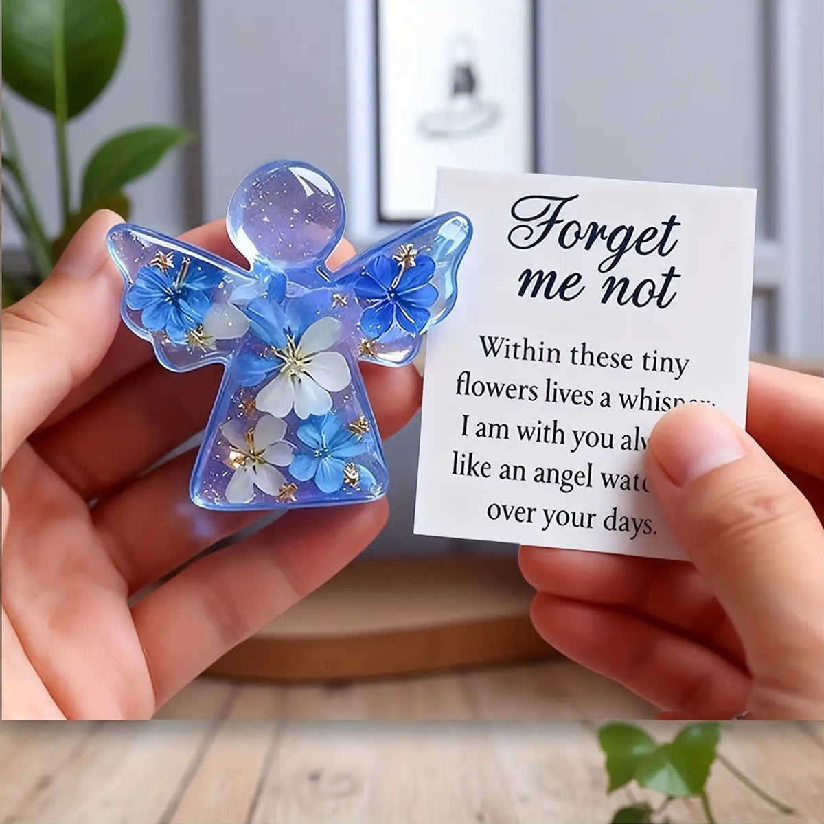 Forget Me Not Angel Acrylic Ornament