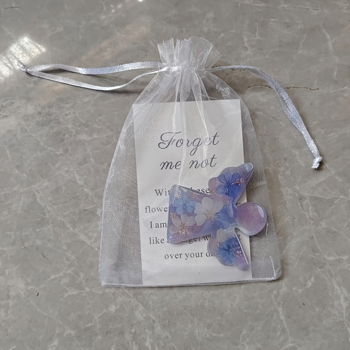 Forget Me Not Angel Acrylic Ornament