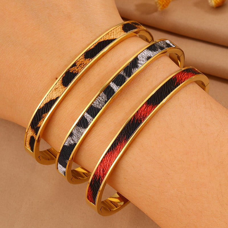 Multi-Color Leopard Print Bracelet Set