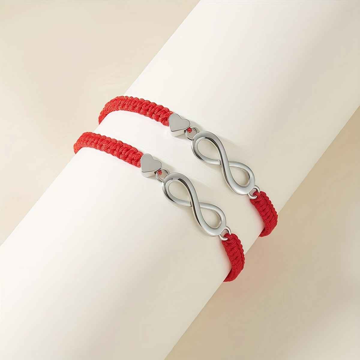 Infinity Heart Braided Bracelet Set
