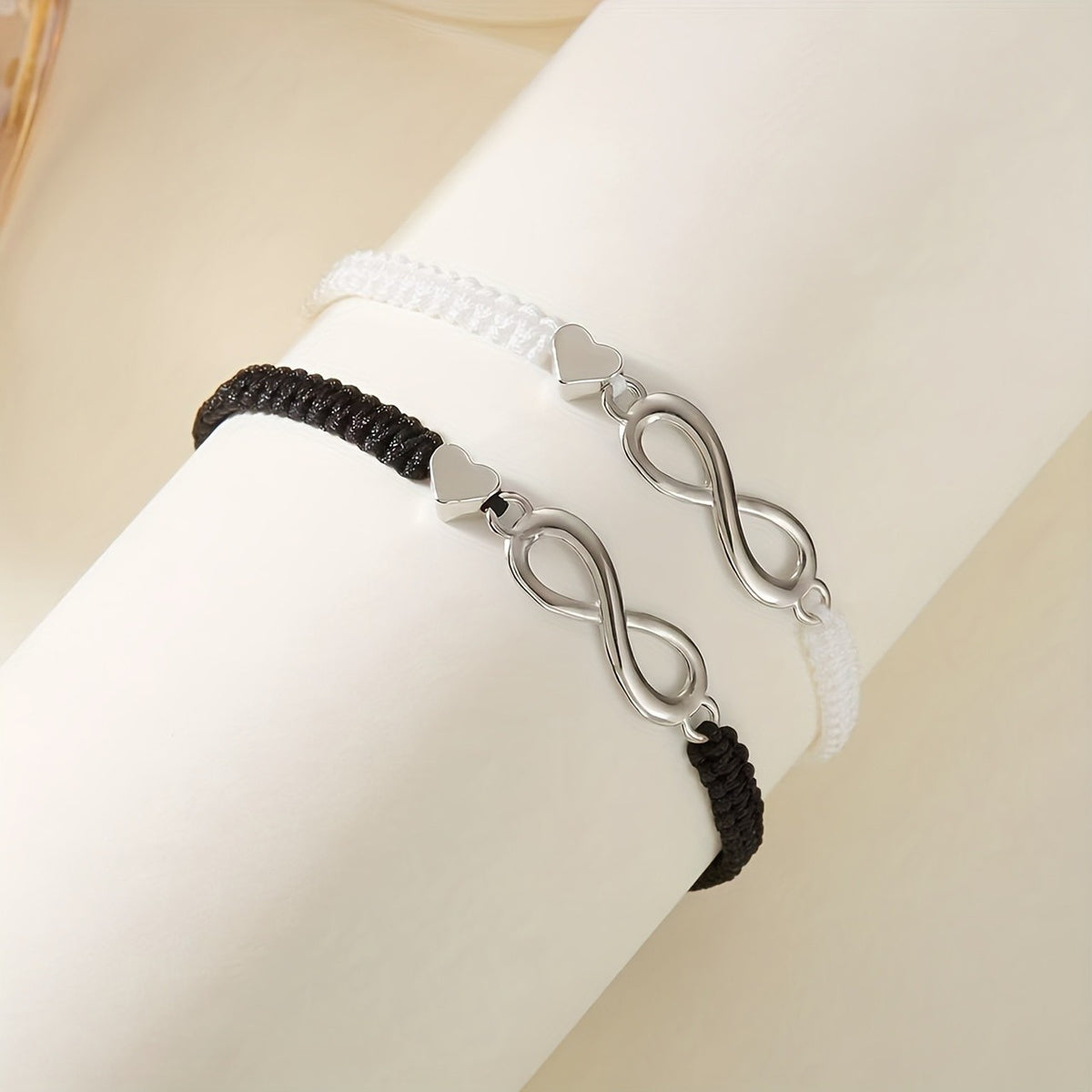 Infinity Heart Braided Bracelet Set