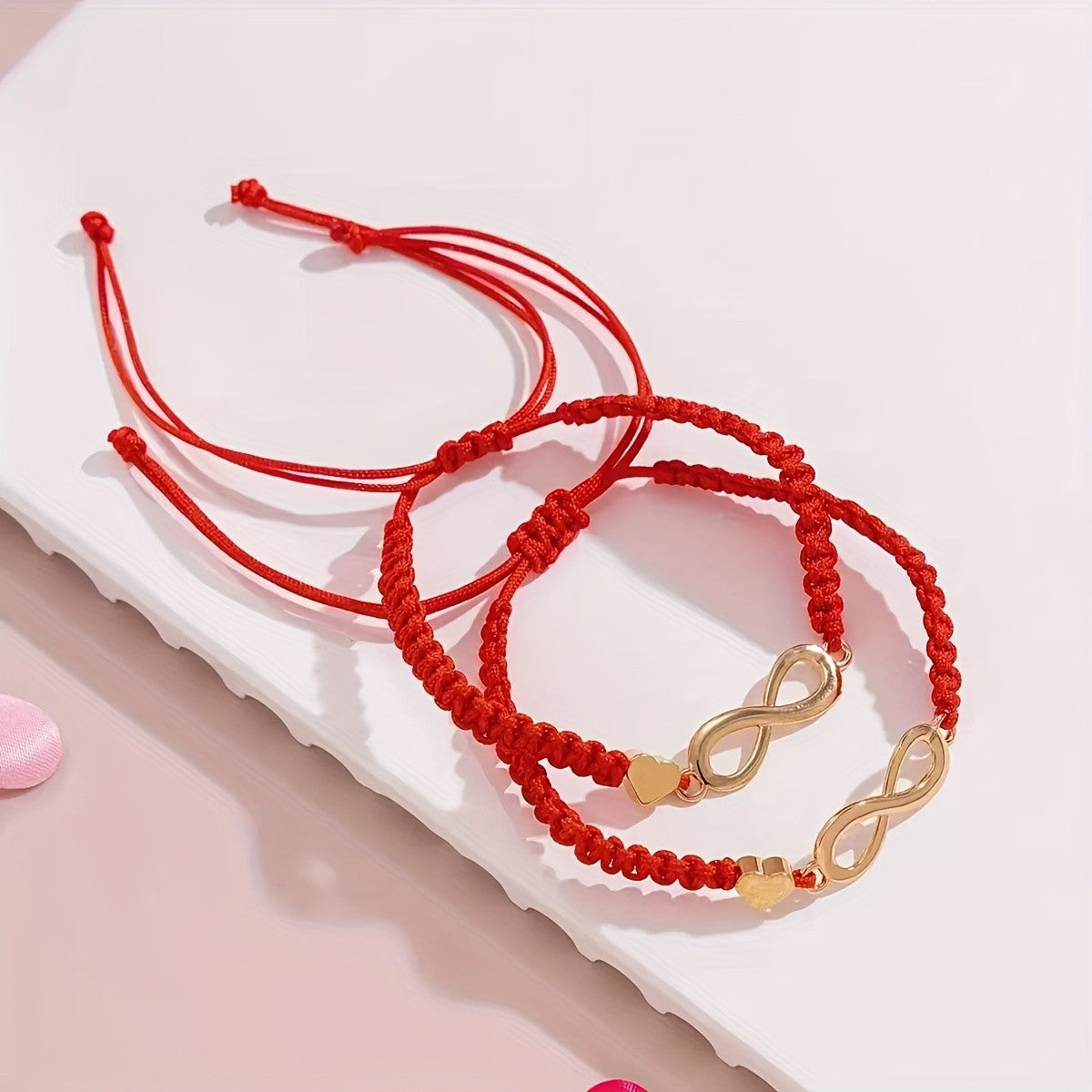 Infinity Heart Braided Bracelet Set