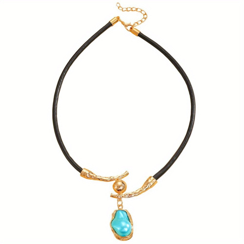 Baroque Faux Pearl Cord Necklace