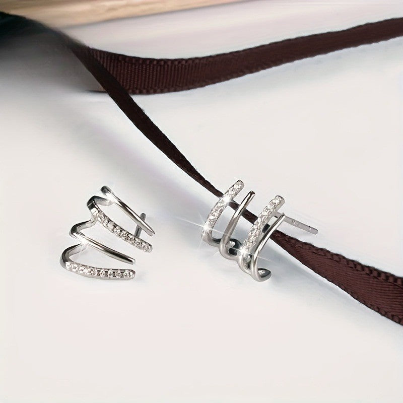 Crystal Multi-Band Cuff Earrings