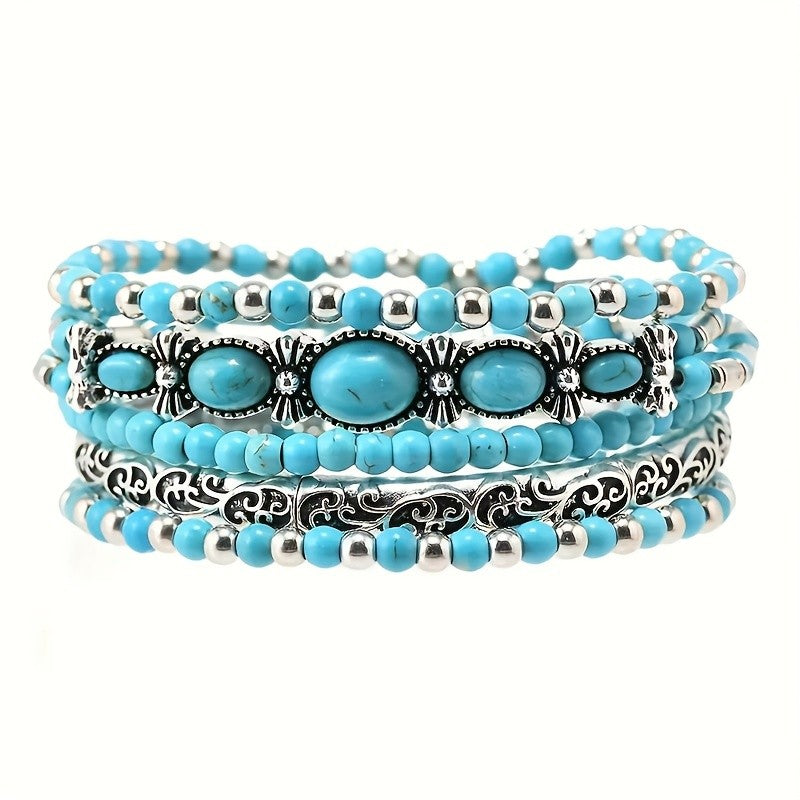 Turquoise Beaded Bracelet Set