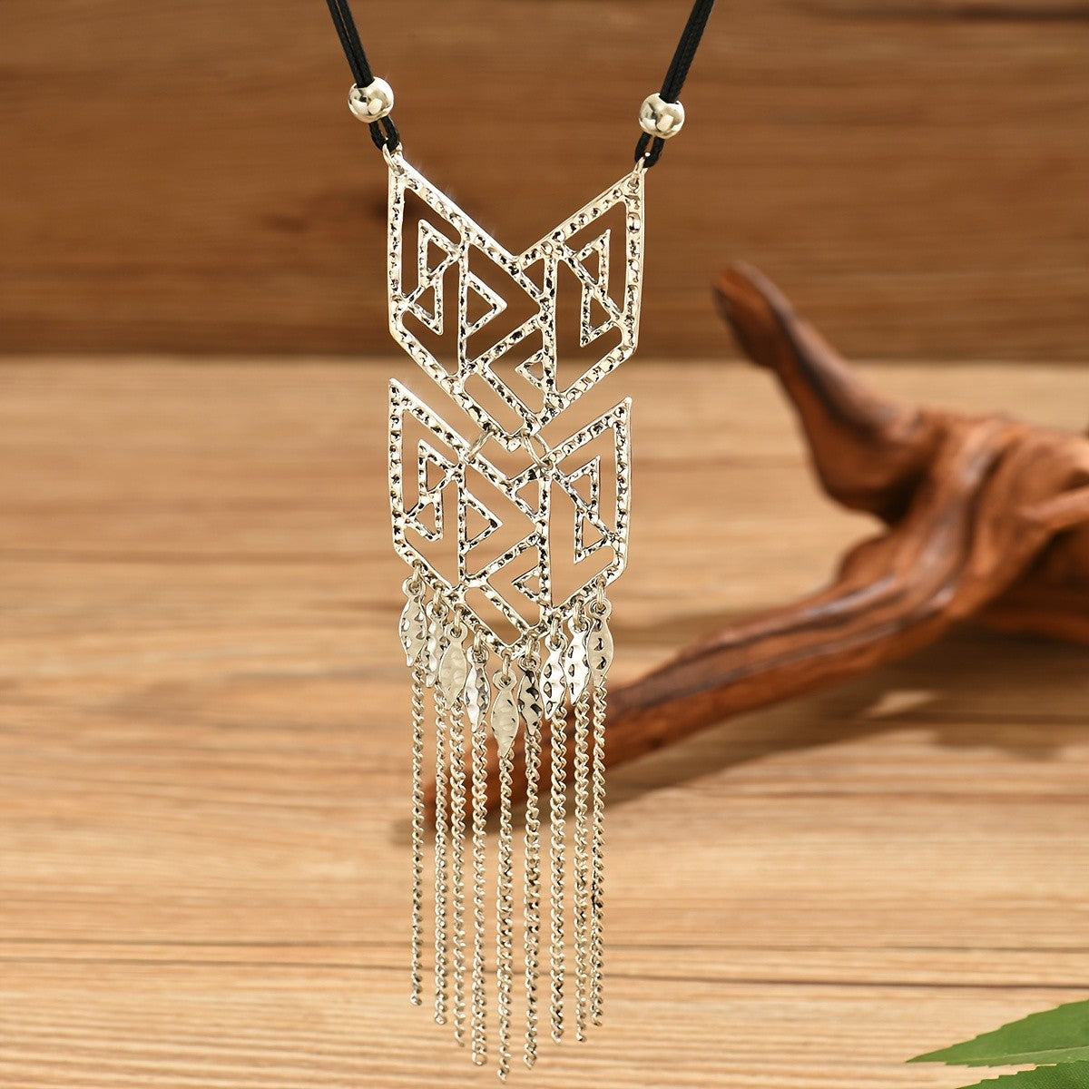 Geometric Wolf Tassel Necklace