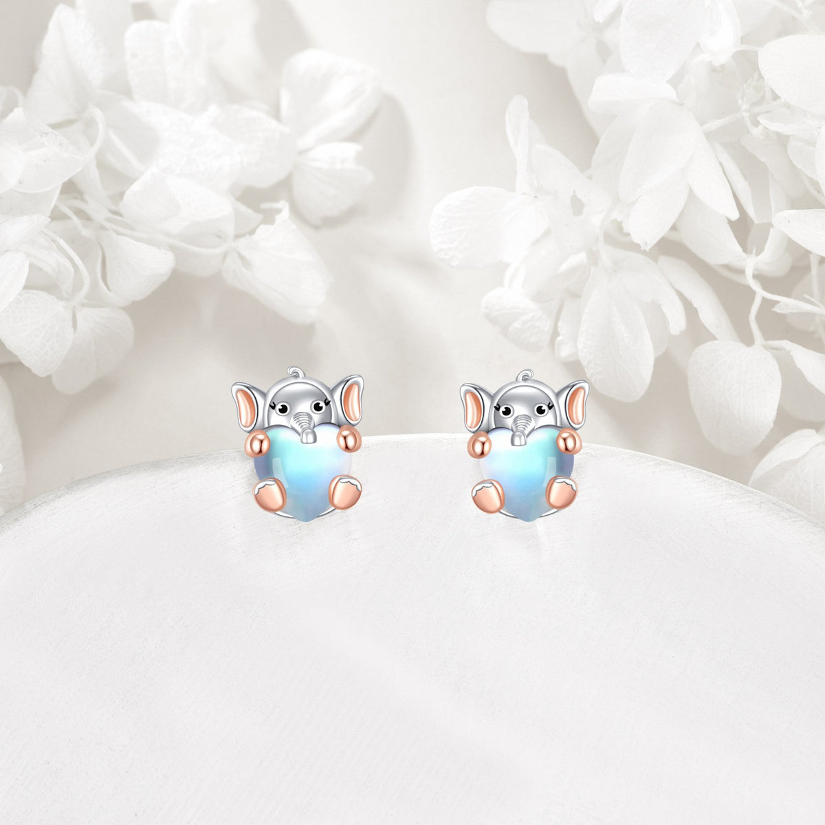Blue Elephant Stud Earrings