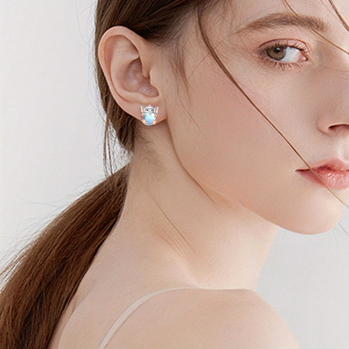 Blue Elephant Stud Earrings