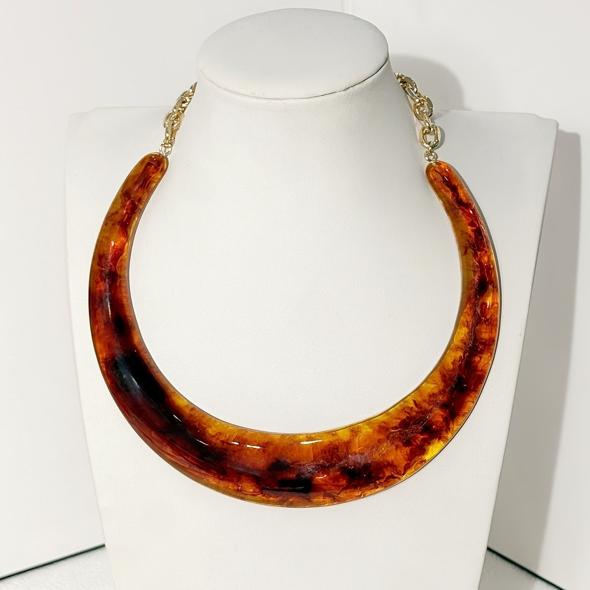 Resin Crescent Moon Necklace
