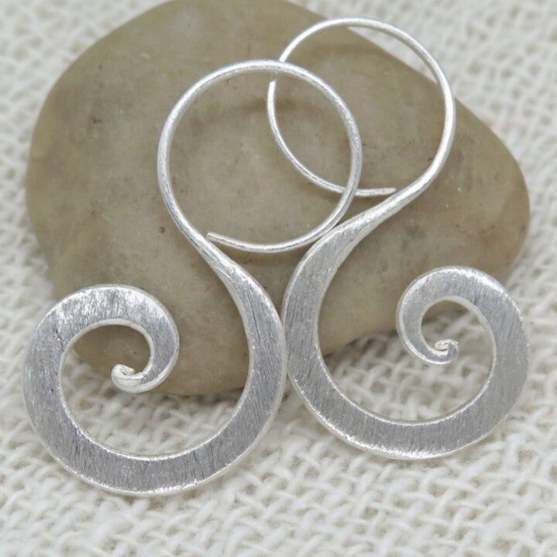 Brushed Spiral Earrings