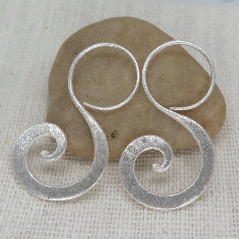 Brushed Spiral Earrings