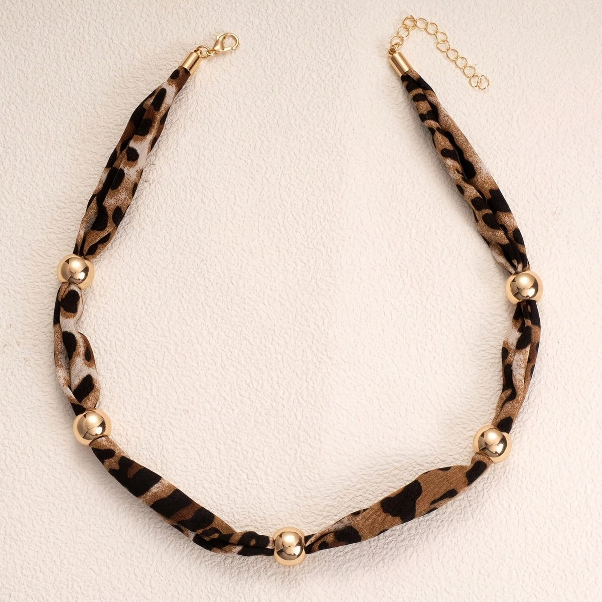 Leopard Print Beaded Necklace