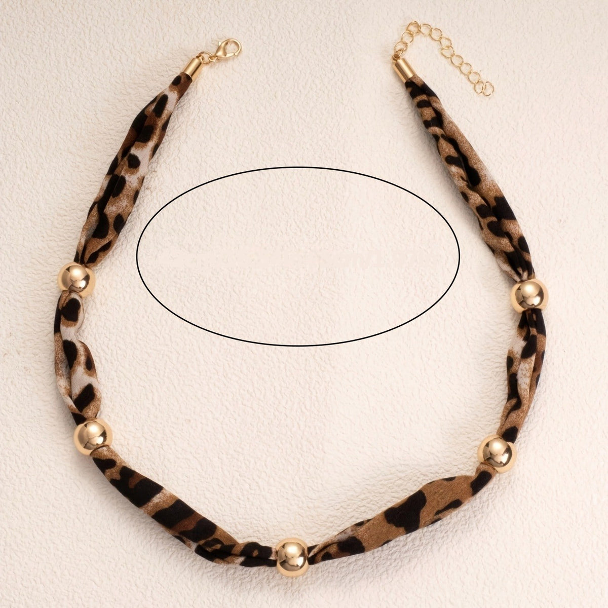 Leopard Print Beaded Necklace