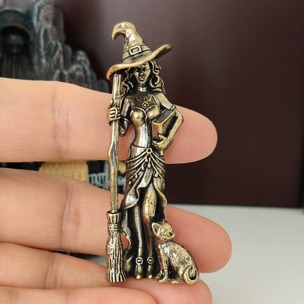 Witch & Cat Figurine