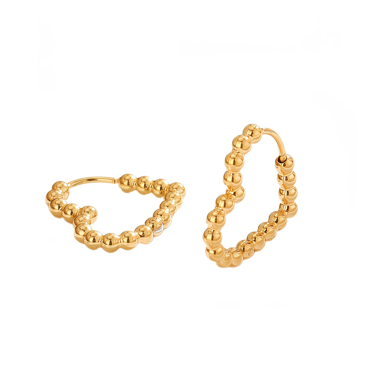 Beaded Heart Hoop Earrings