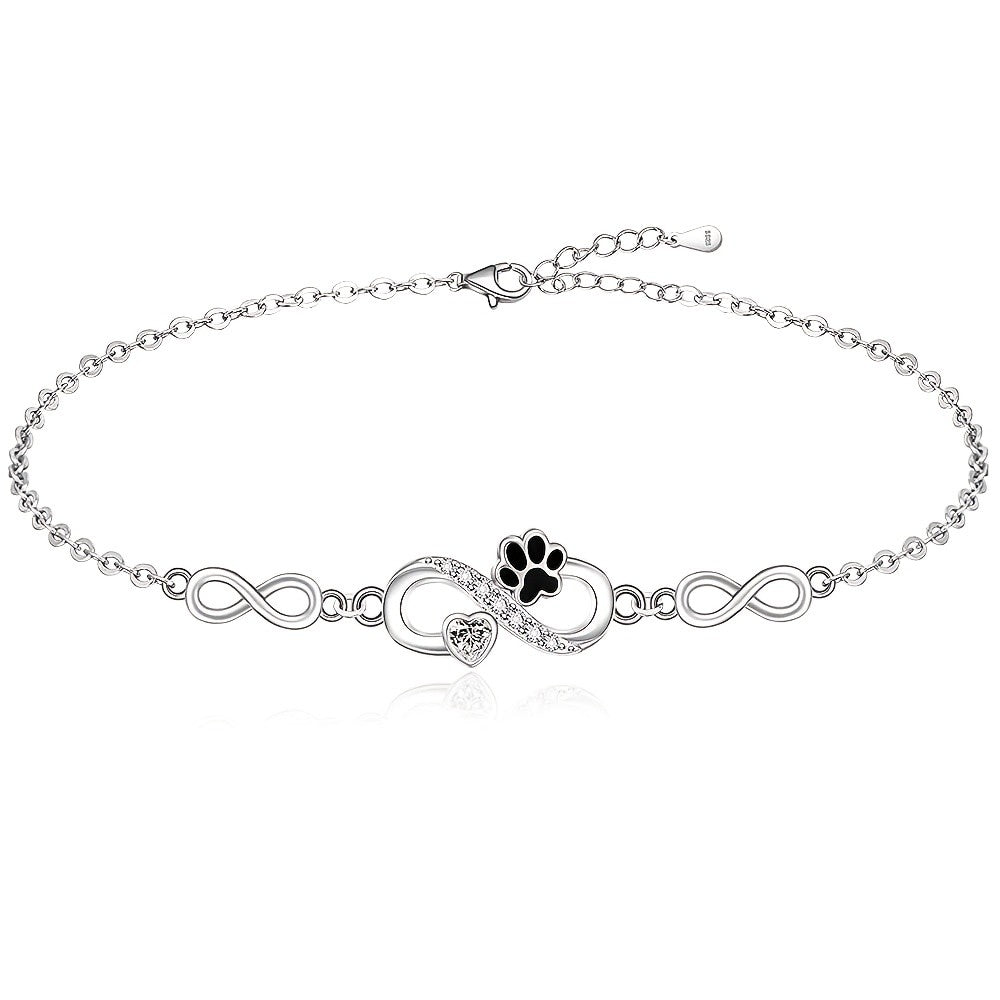 Paw Print Infinity Link Bracelet