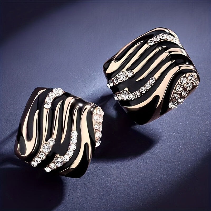 Zebra Square Stud Earrings