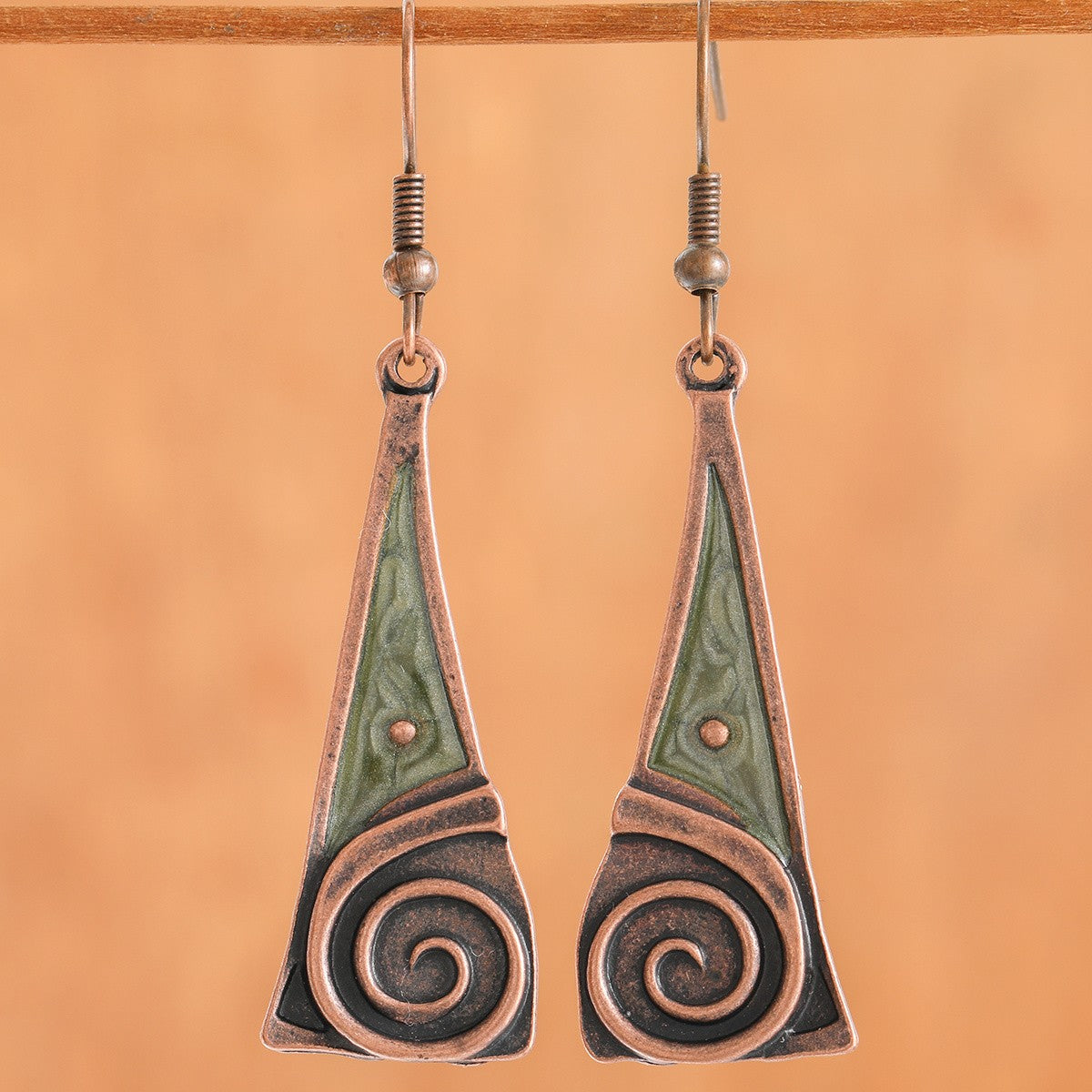 Spiral Triangle Earrings
