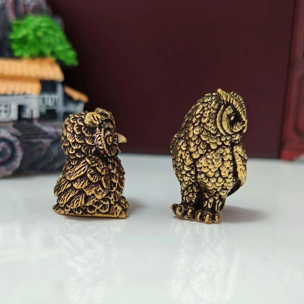 Art Deco Brass Owl Figurine