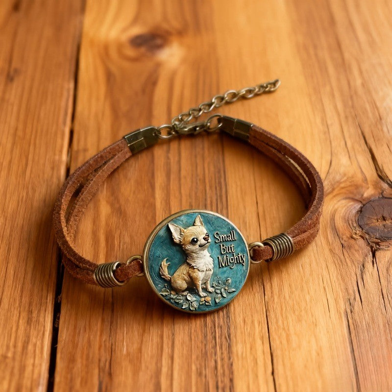Chihuahua & Floral Medallion Bracelet