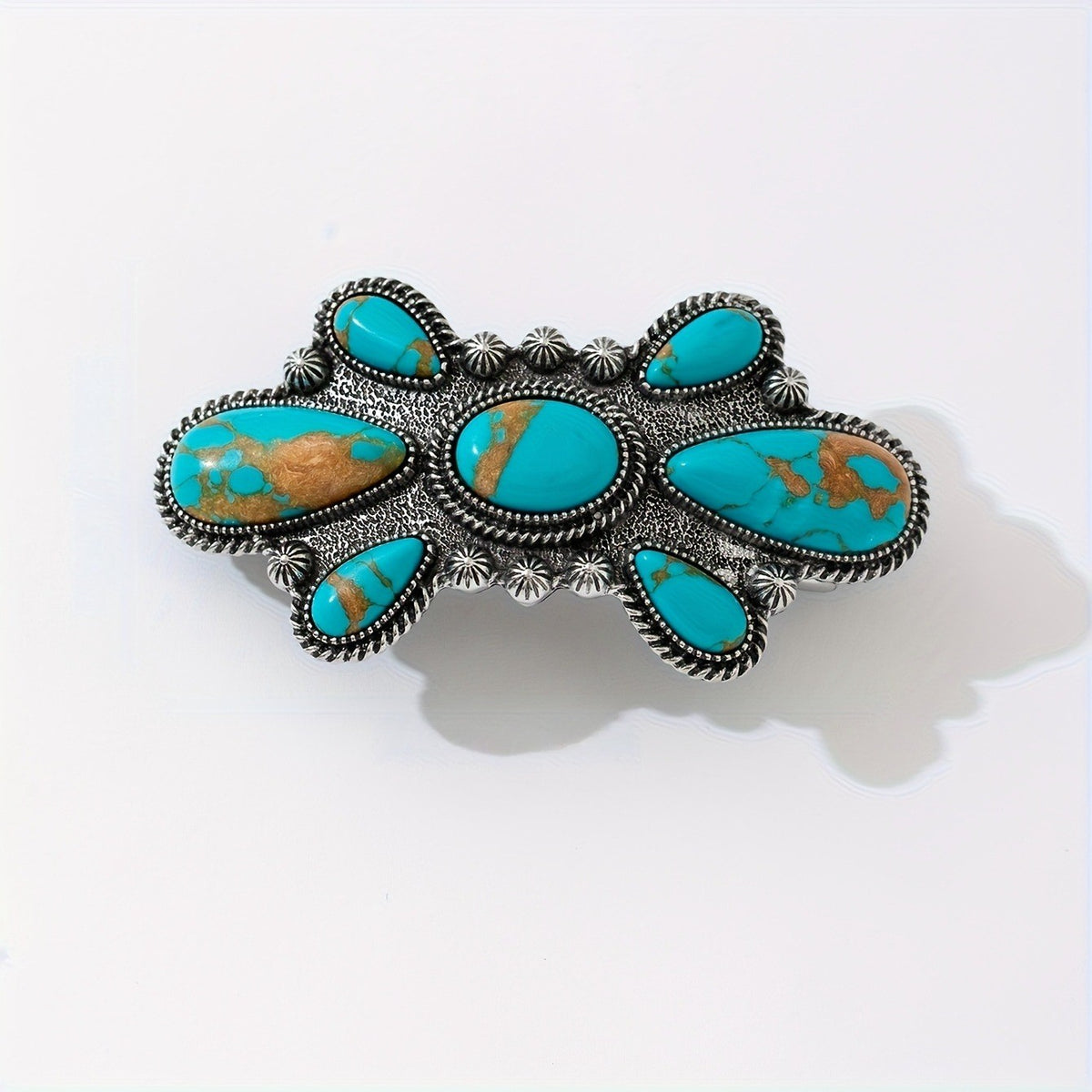 Turquoise Floral Hair Clip