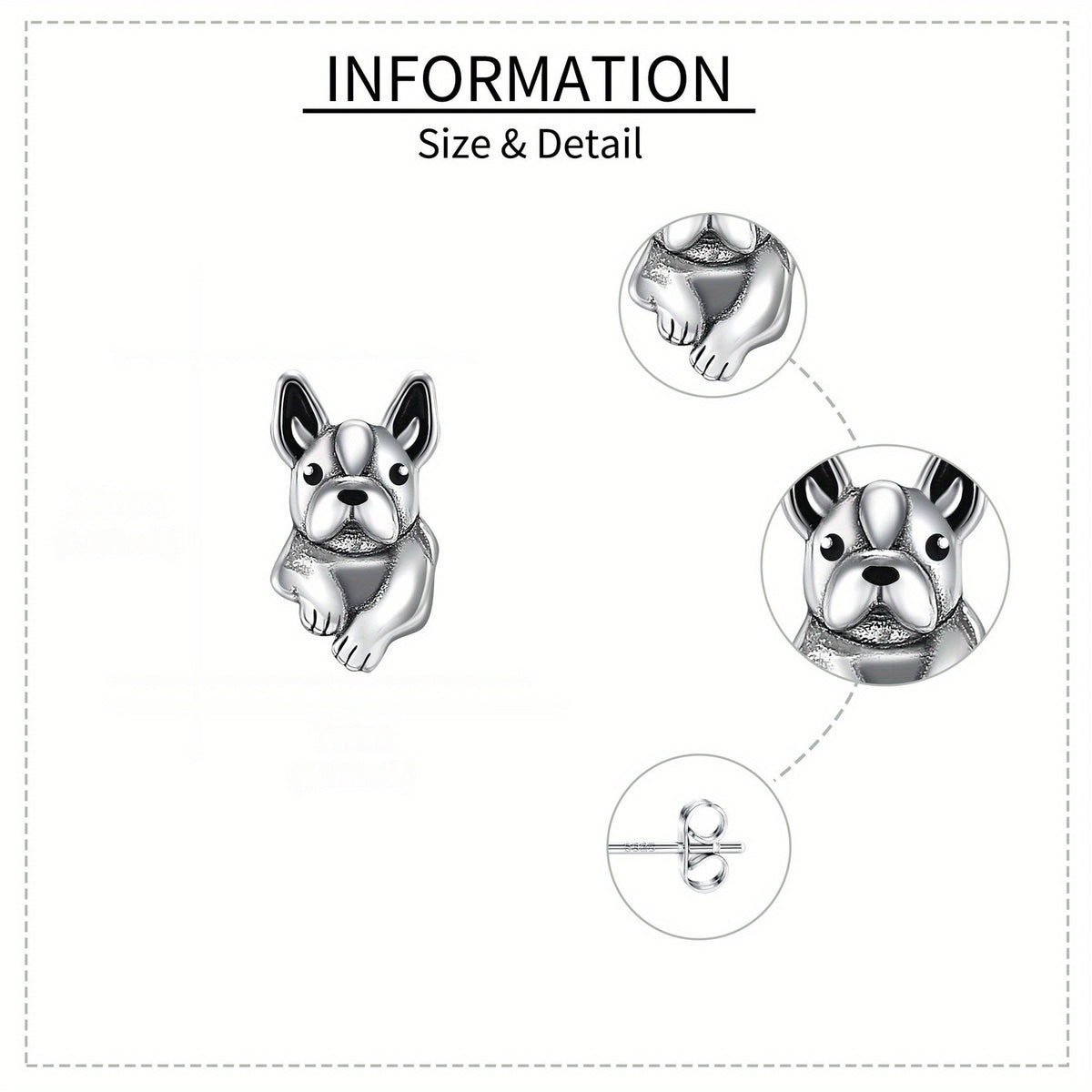Sitting French Bulldog Stud Earrings