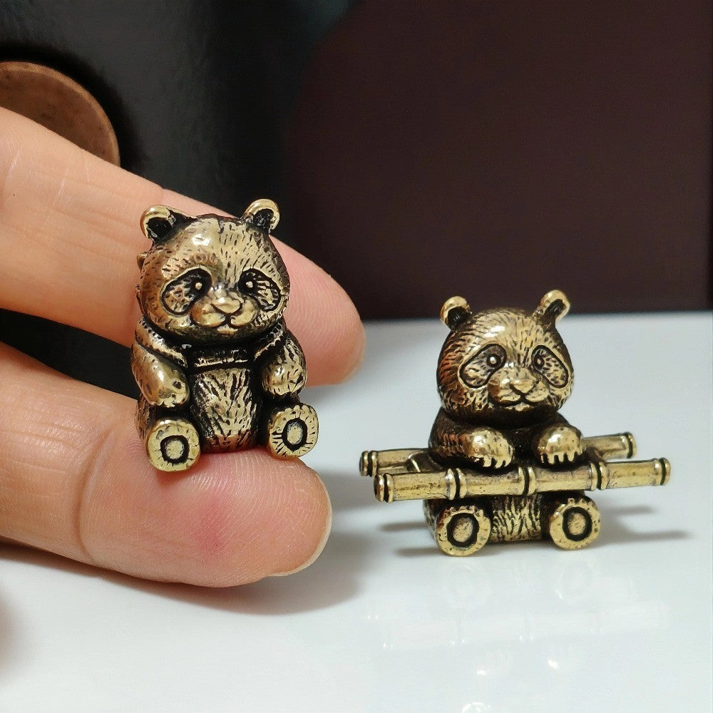 Panda on Bamboo Cart Figurine