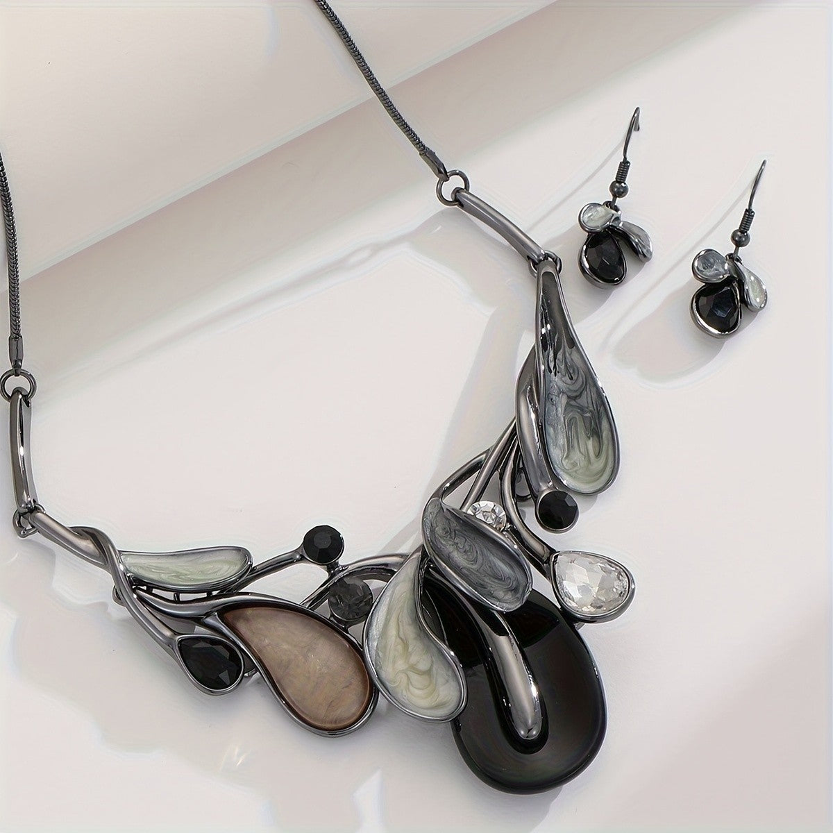 Teardrop Resin Statement Jewelry Set