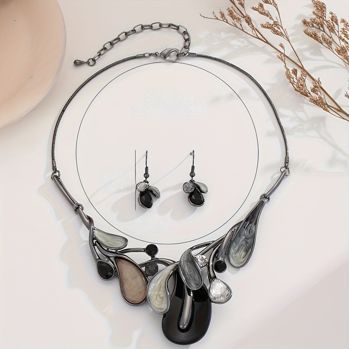 Teardrop Resin Statement Jewelry Set