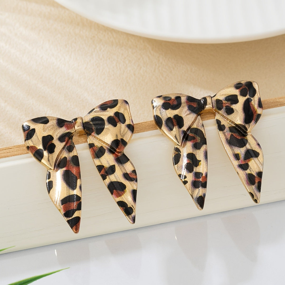 Leopard Bow Earrings