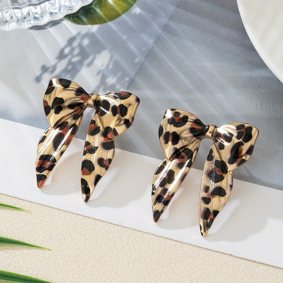 Leopard Bow Earrings