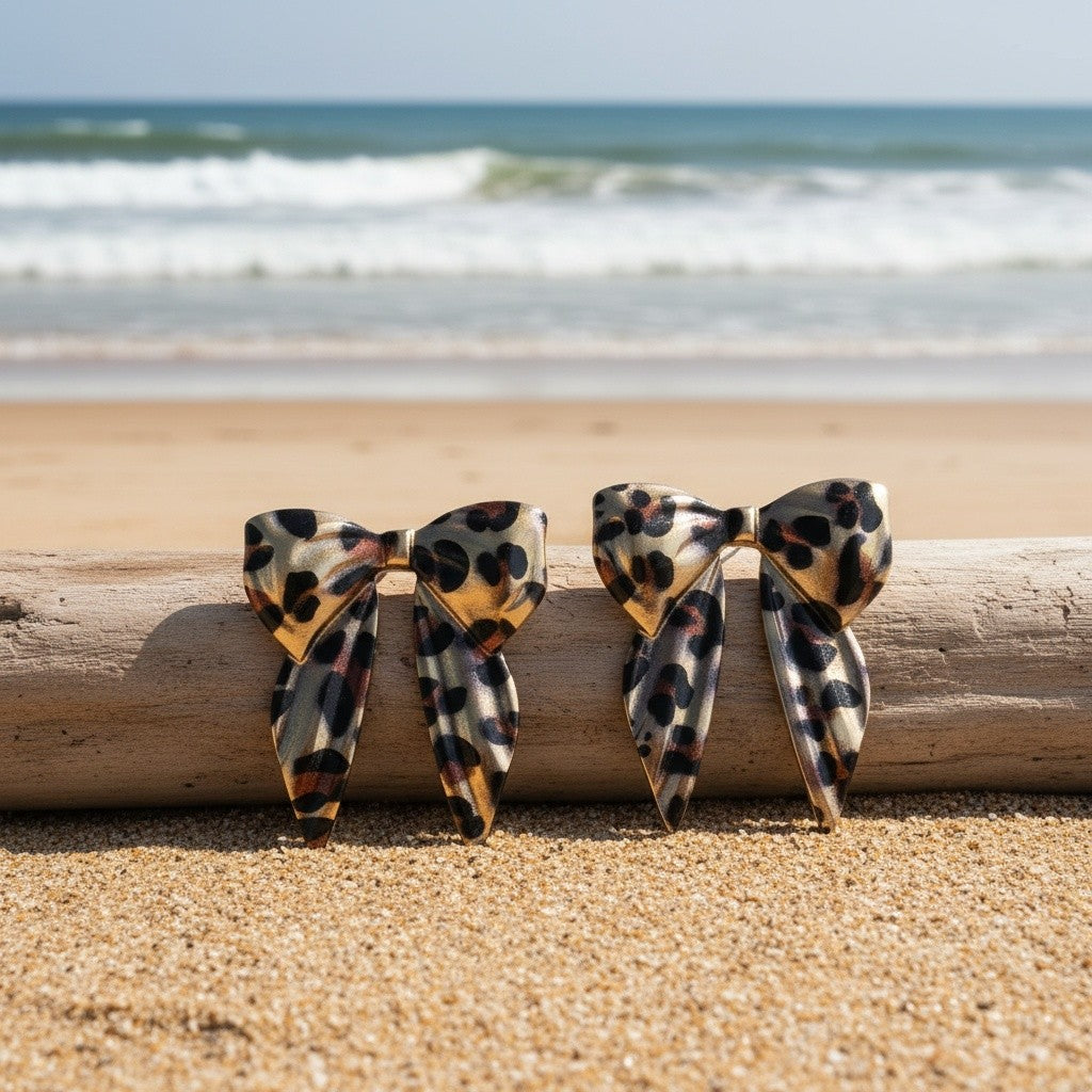 Leopard Bow Earrings