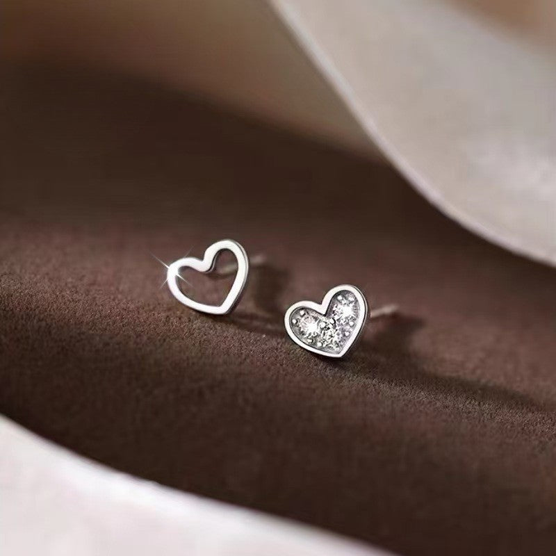 Asymmetrical Heart Stud Earrings