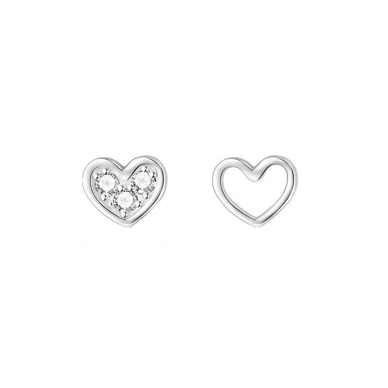 Asymmetrical Heart Stud Earrings