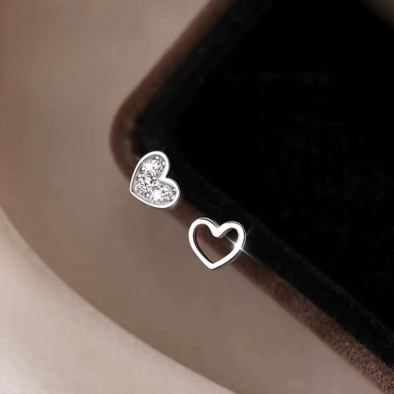 Asymmetrical Heart Stud Earrings