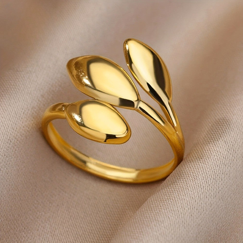 Triple Leaf Open Ring