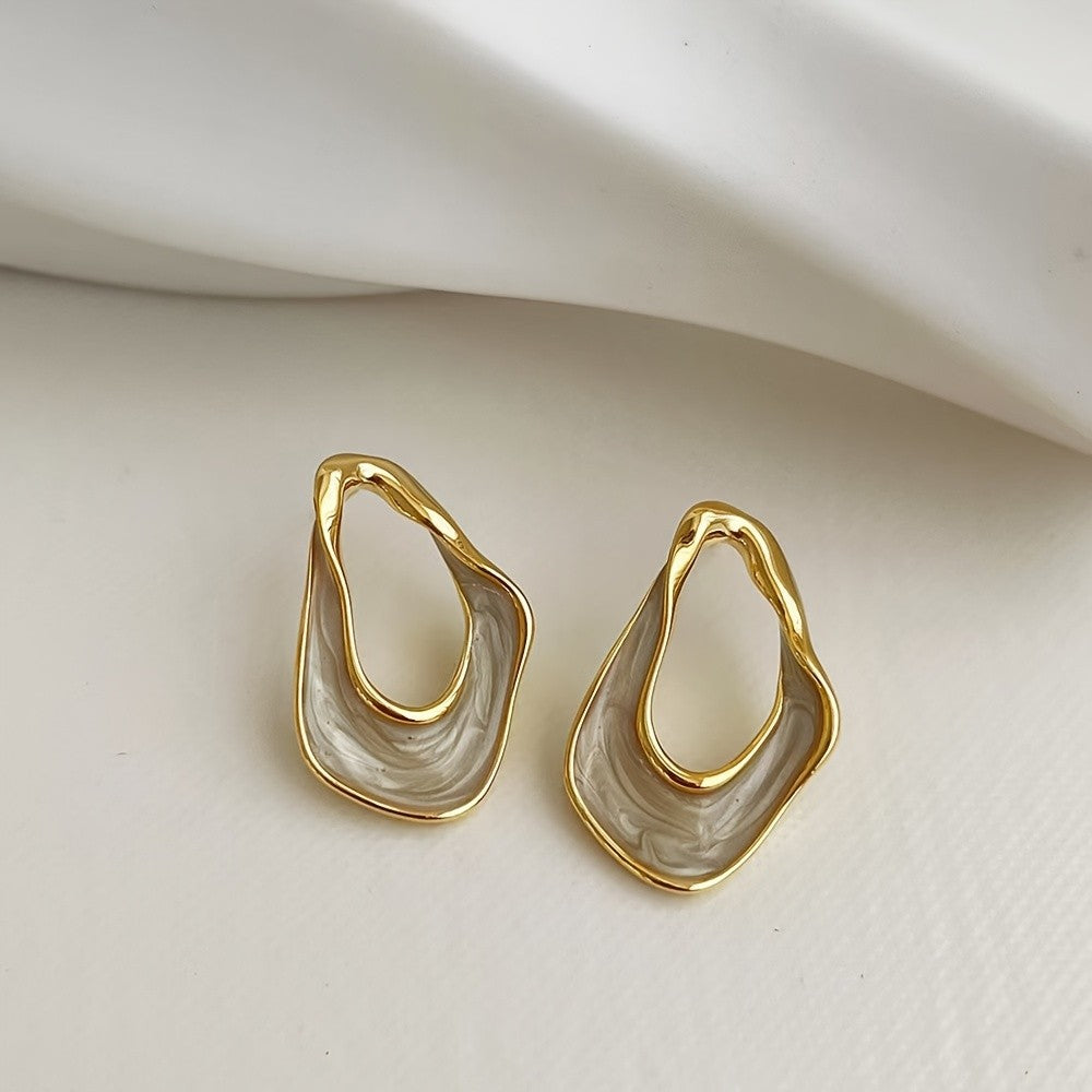 Marbled Asymmetric Drop Earrings