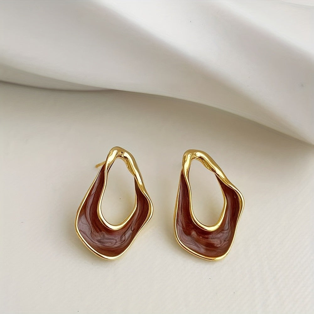 Marbled Asymmetric Drop Earrings