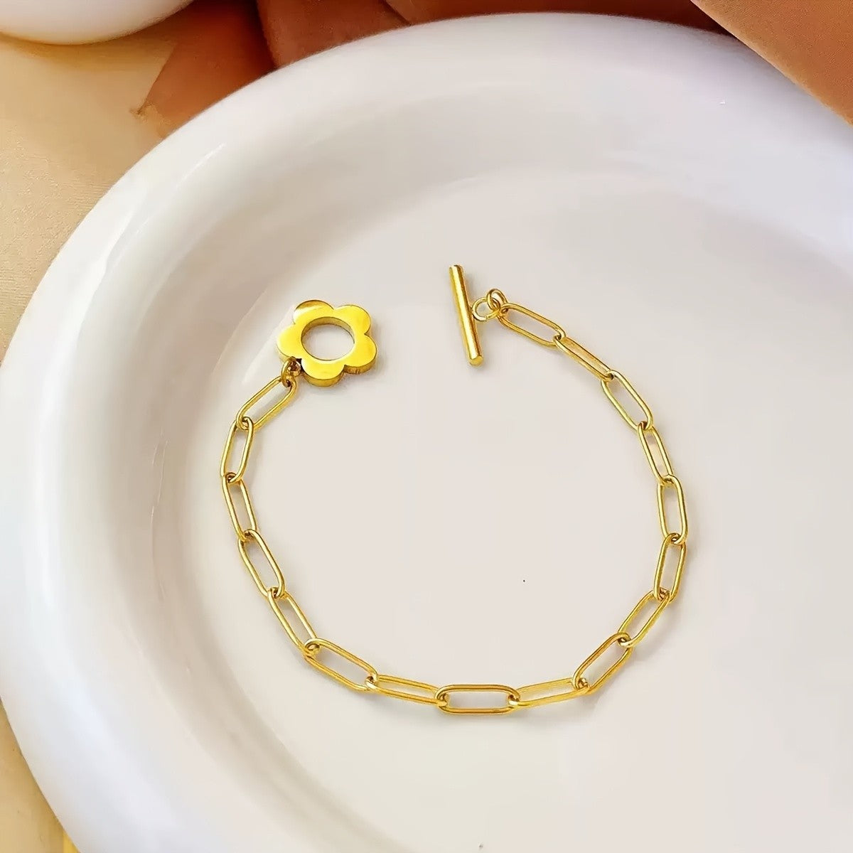 Daisy Flower Link Bracelet