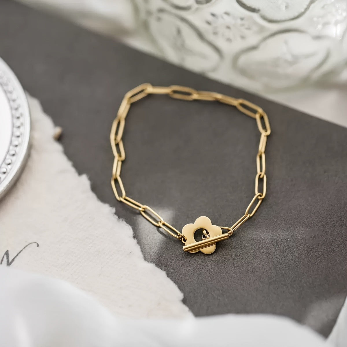 Daisy Flower Link Bracelet