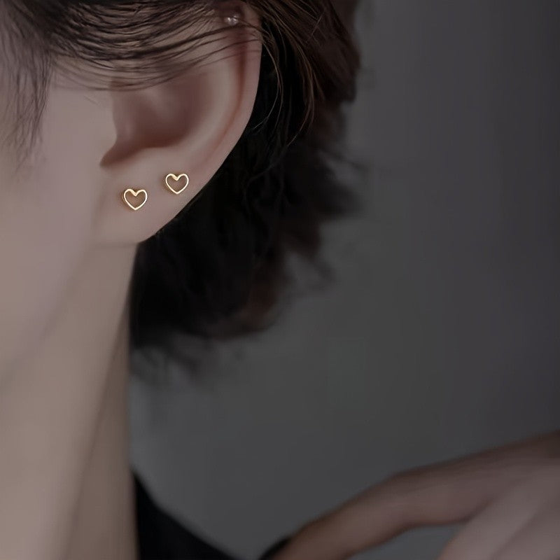 Open Heart Stud Earrings
