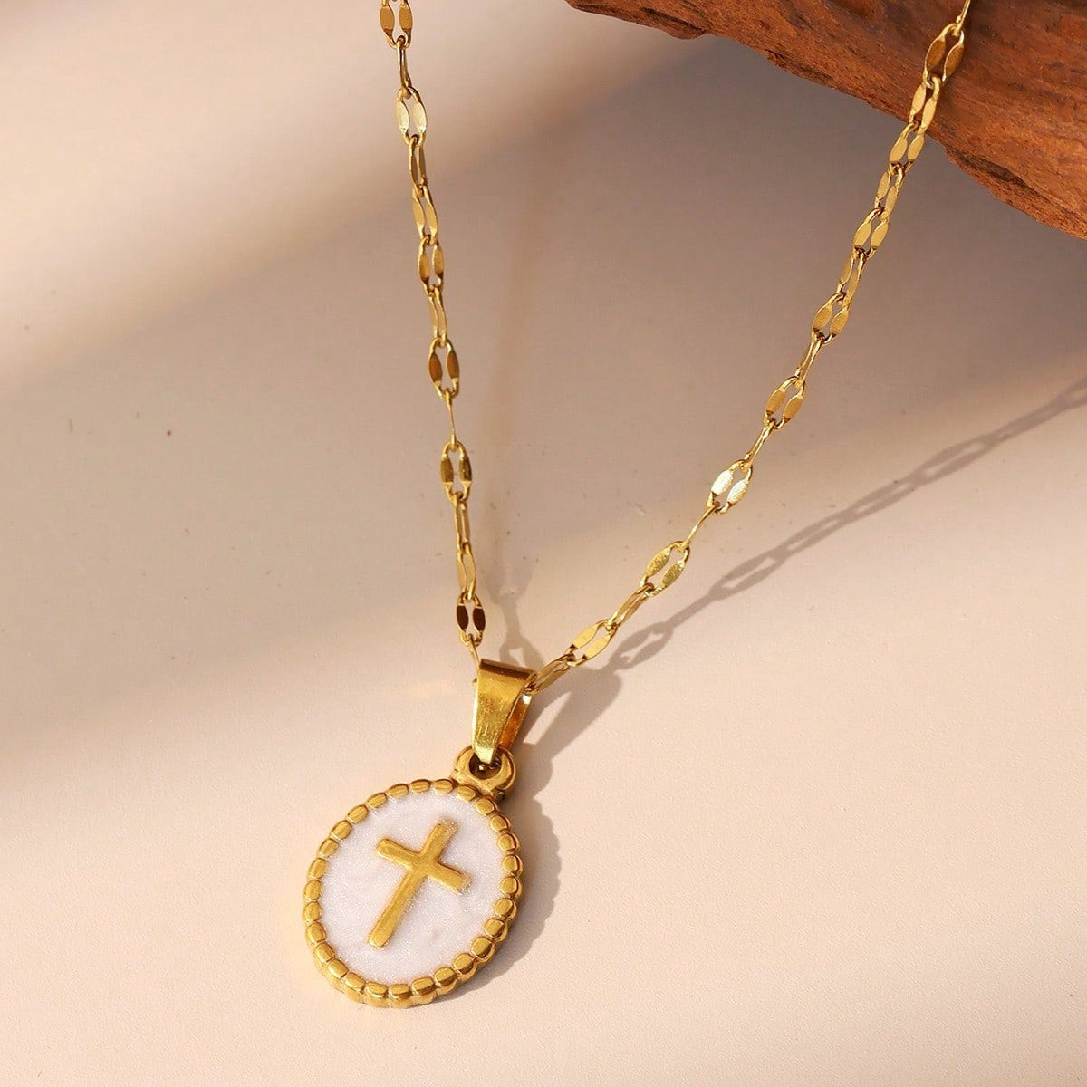 Oval Cross Necklace