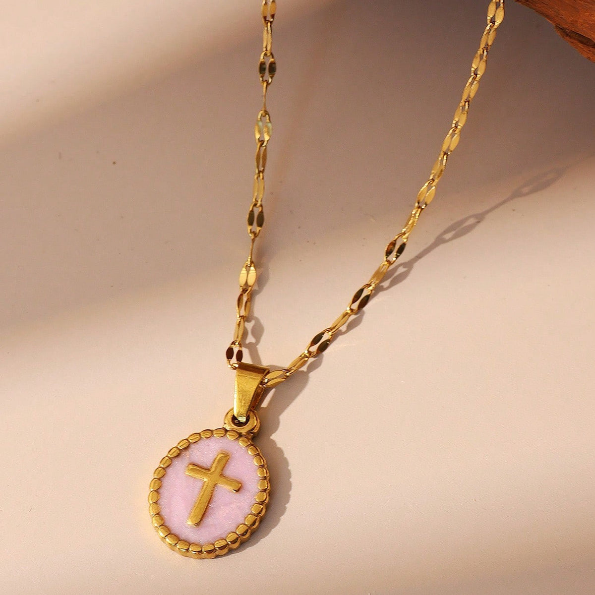 Oval Cross Necklace