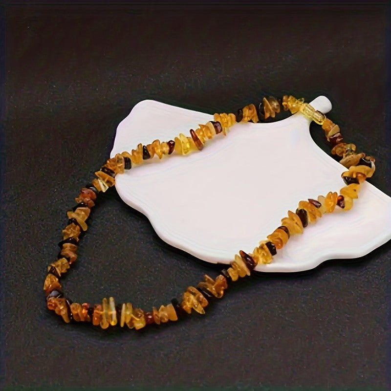 Natural Amber Chip Necklace
