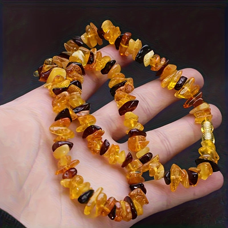 Natural Amber Chip Necklace