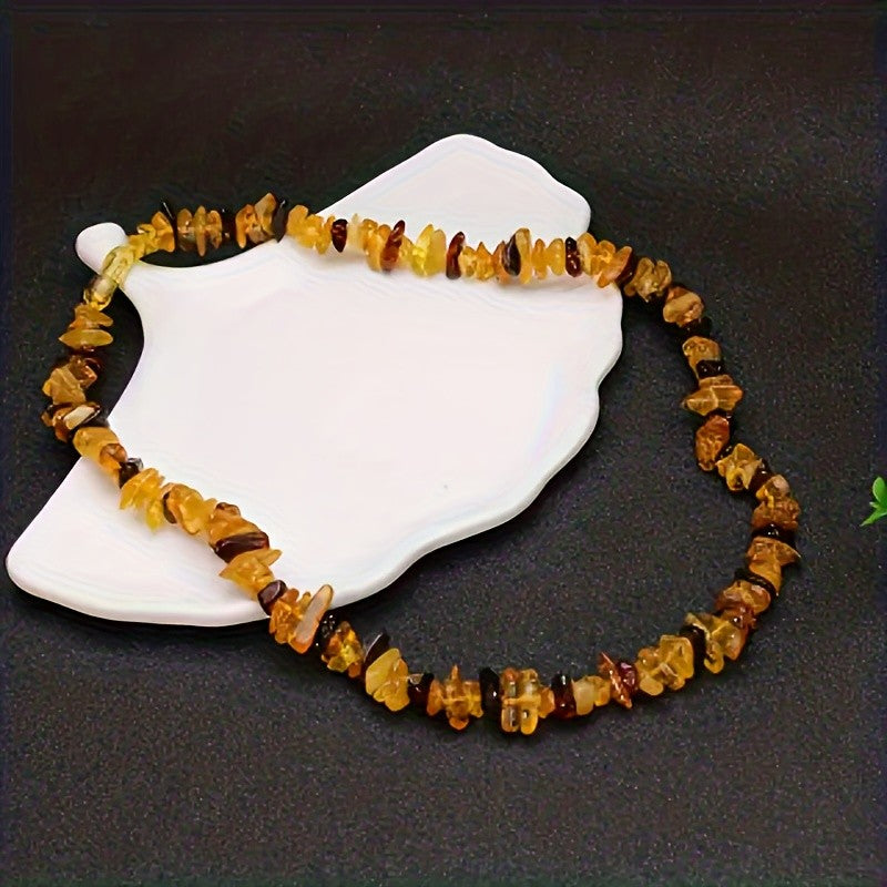 Natural Amber Chip Necklace