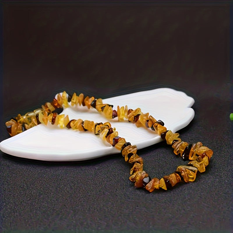 Natural Amber Chip Necklace